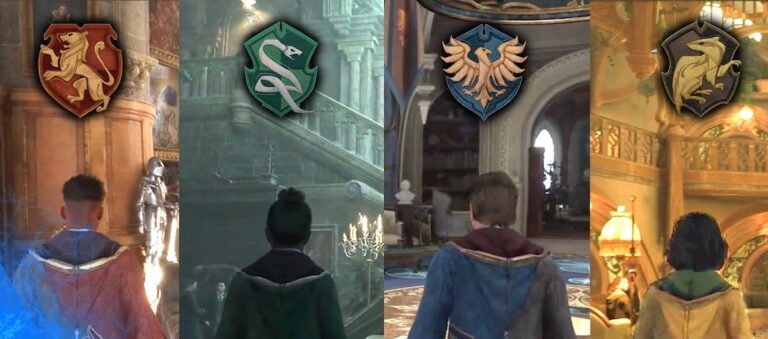 Wahl zwischen den 4 Häusern in Hogwarts Legacy