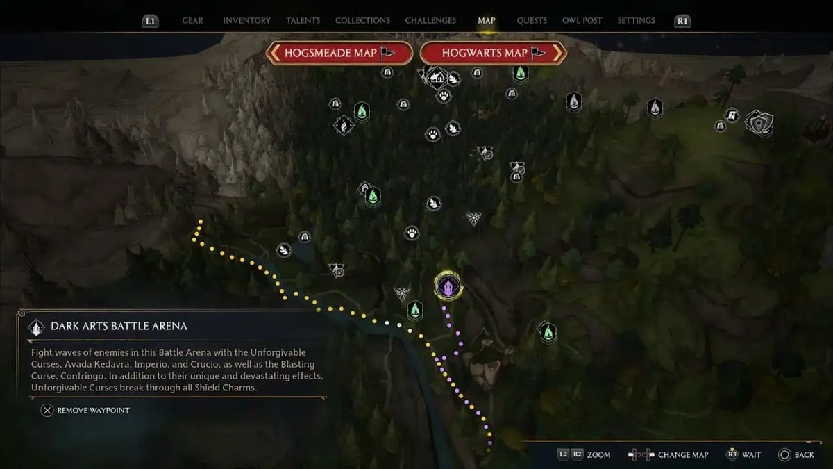 Hogwarts Legacy Dark Arts Arena Location