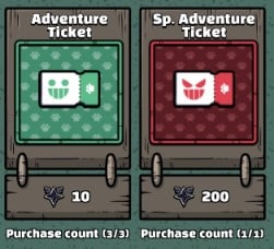 Types of Adventure Tickets in Mystery Dungeon