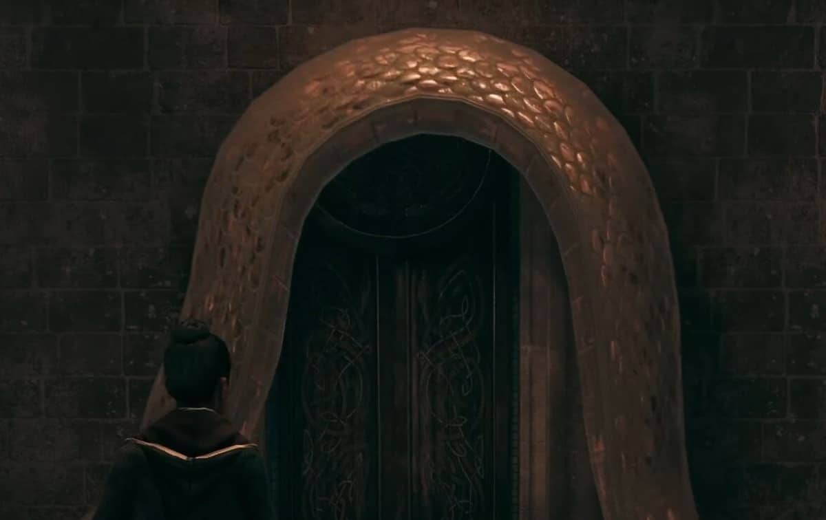 Secret passage in the Slytherin common room