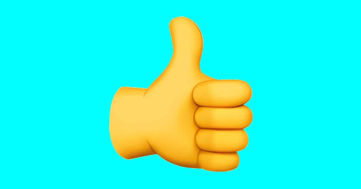 Immagine di un'emoji con il pollice in su