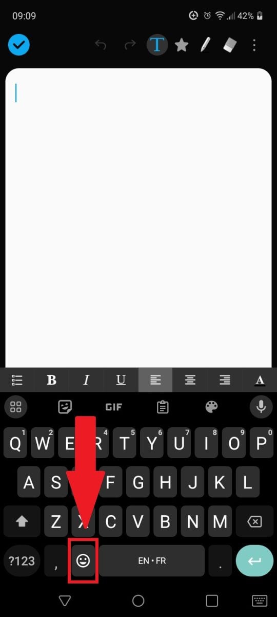 アンドロイドの絵文字セクションへ