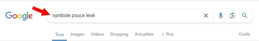 Image showing the Google thumbs-up search 