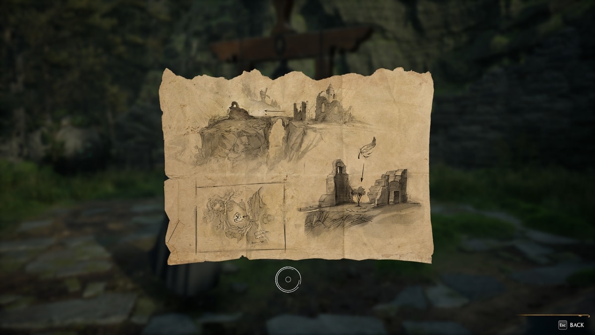 Mapa del tesoro de Hogwarts Legacy Well Kind Well
