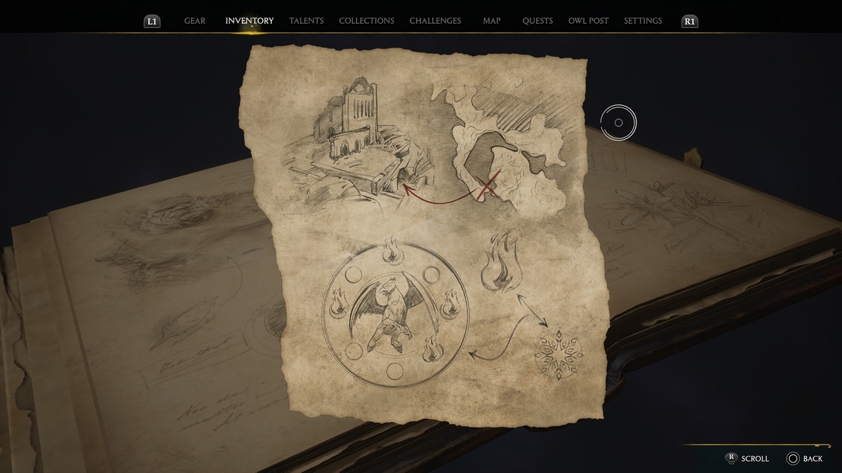 Hogwarts Legacy Map in Objective Hippogriff