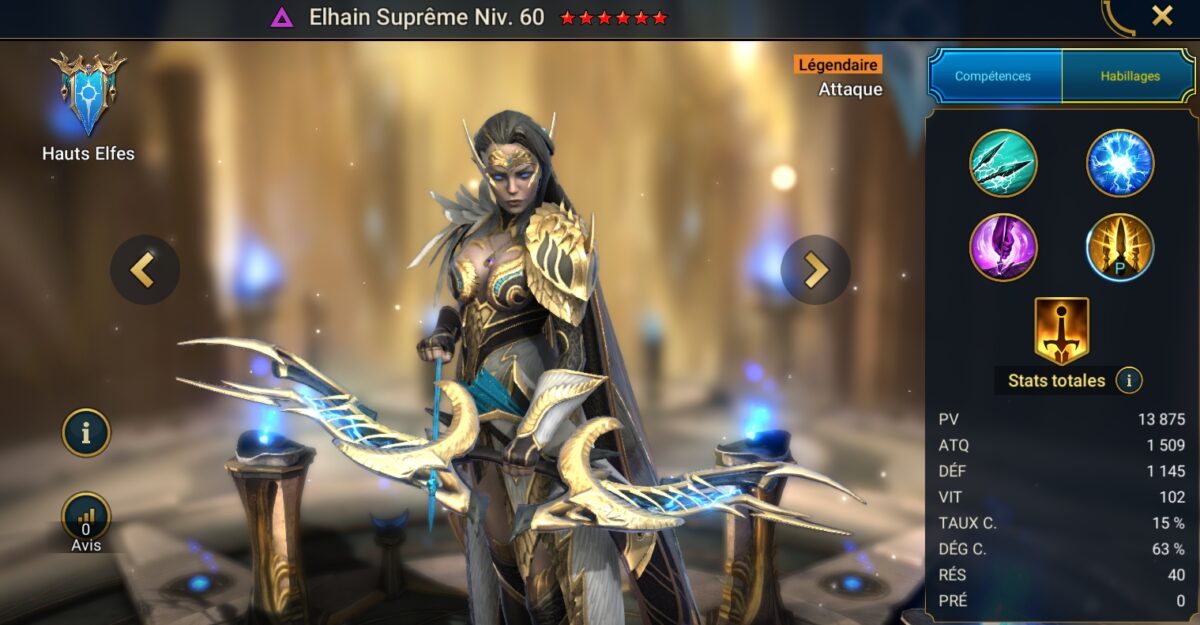 Guide mesterskaber, ynde og artefakter på Supreme Elhain (Supreme Elhain) på RSL 