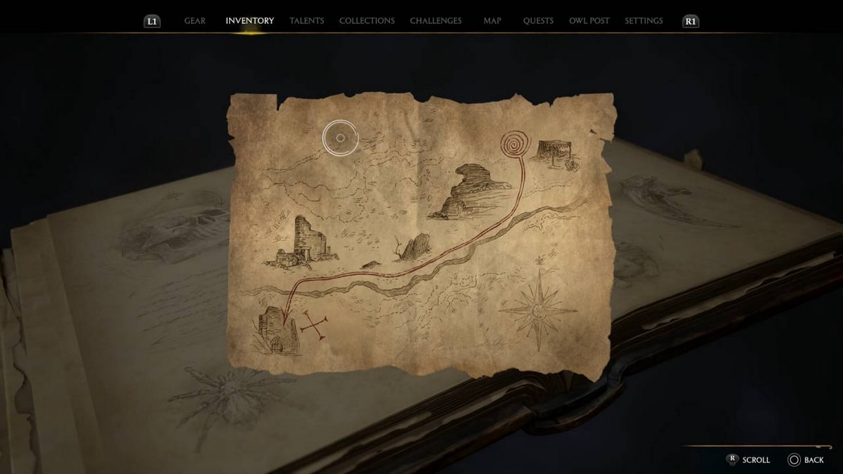 hogwarts legacy Map of Roland Duchêne