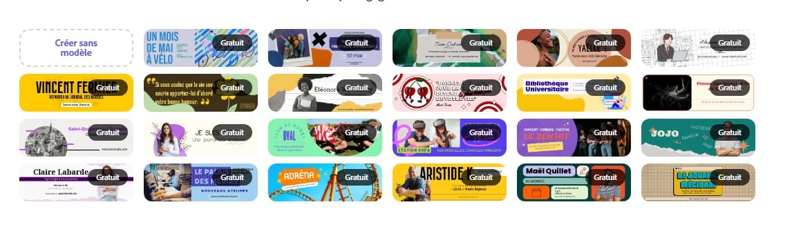 Exemples de Bannières Twitter sur Adobe Express