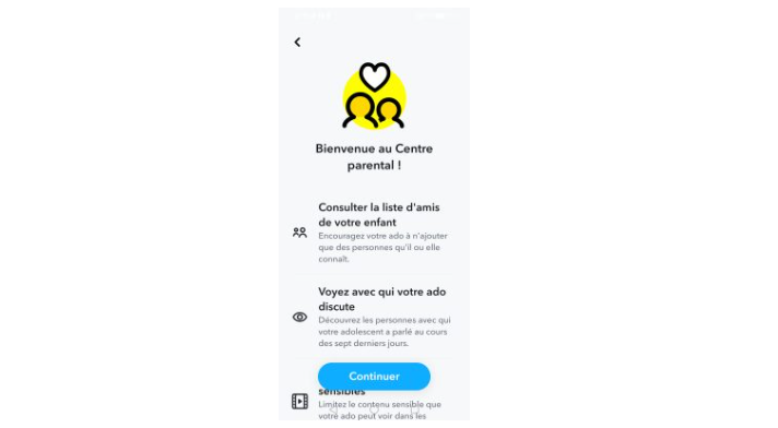 Læs om de funktioner, der tilbydes af applikationen, og tryk derefter på knappen "Fortsæt" ©️ Karen for Alucare.fr