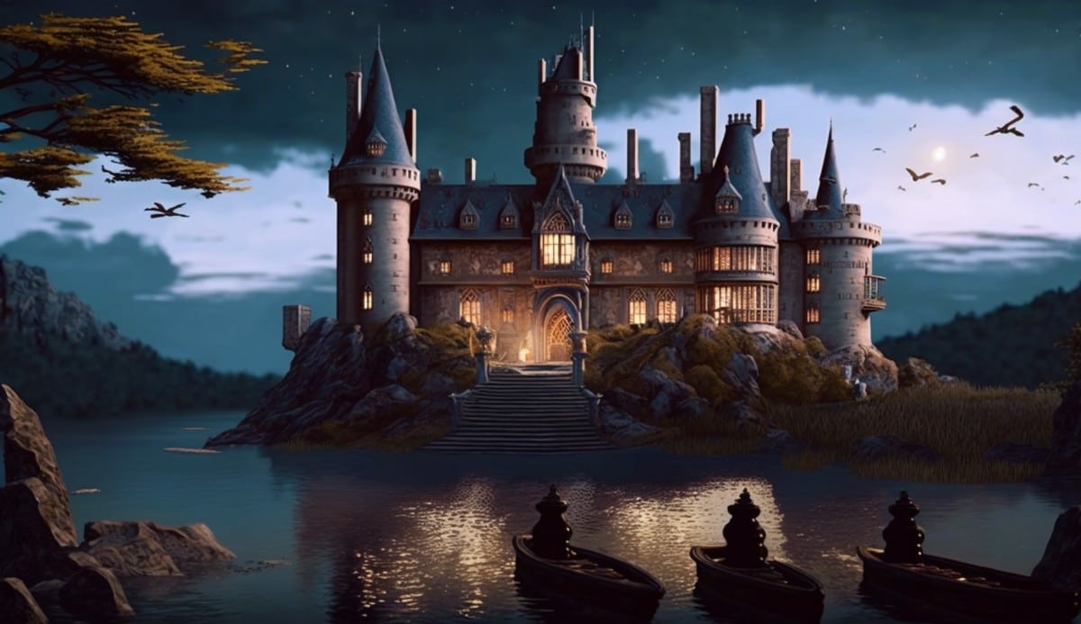 Ilustração da imagem do castelo de Hogwarts
