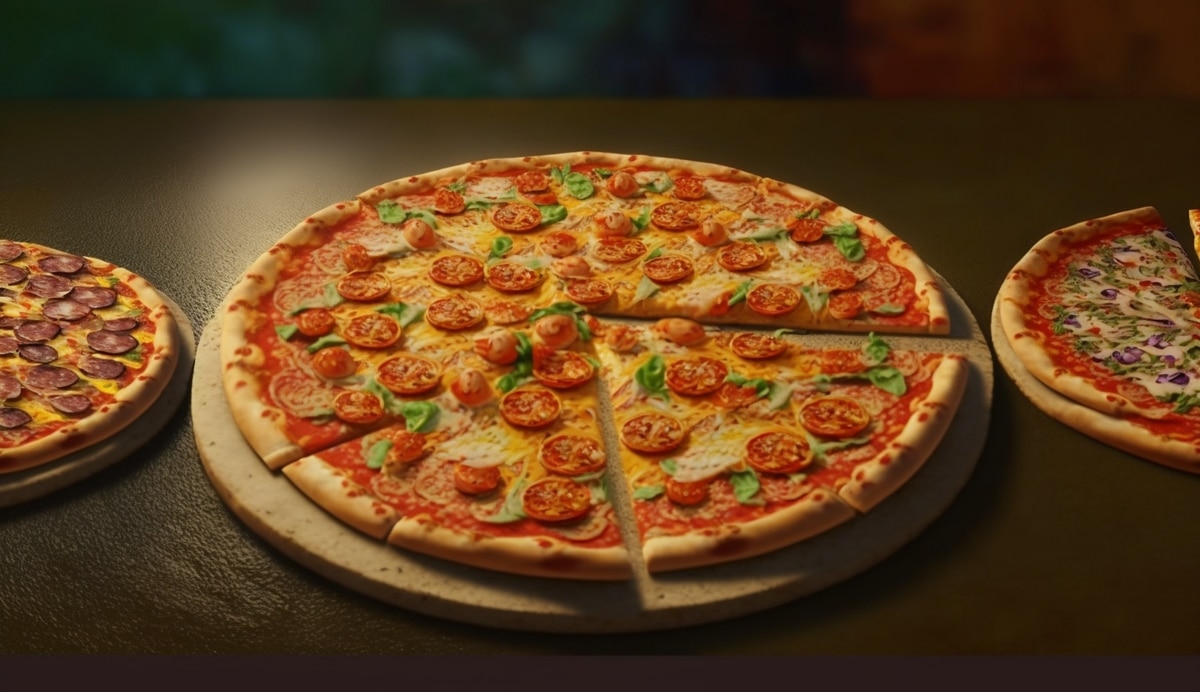 Illustration af en pizza
