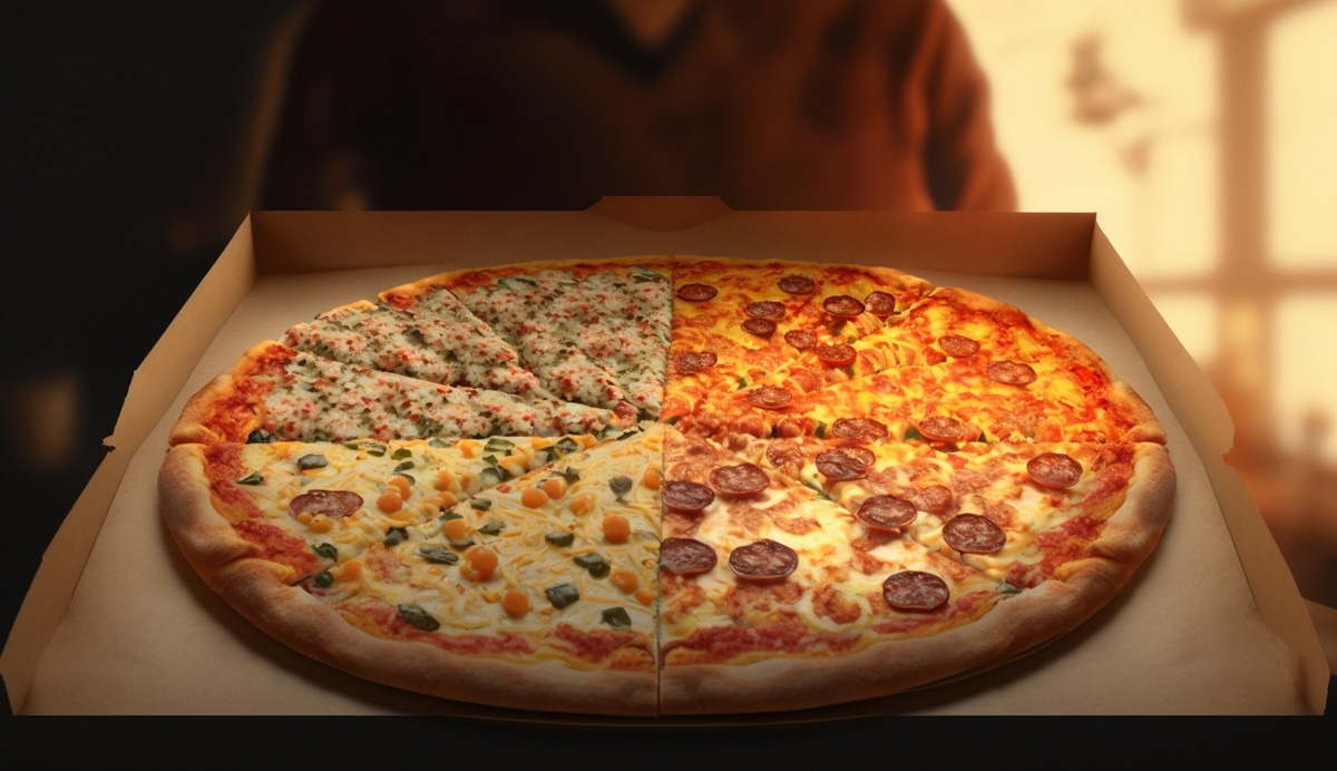 Illustration af en pizza
