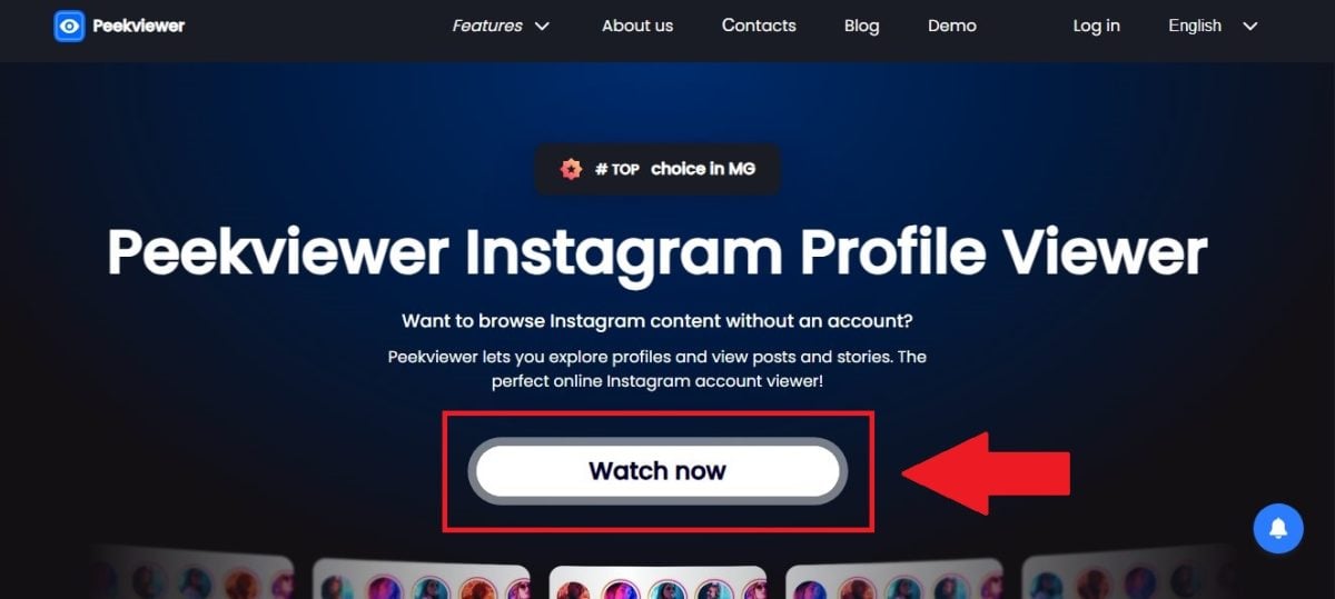 Pulsante Guarda ora su Glassagram (Peekviewer)