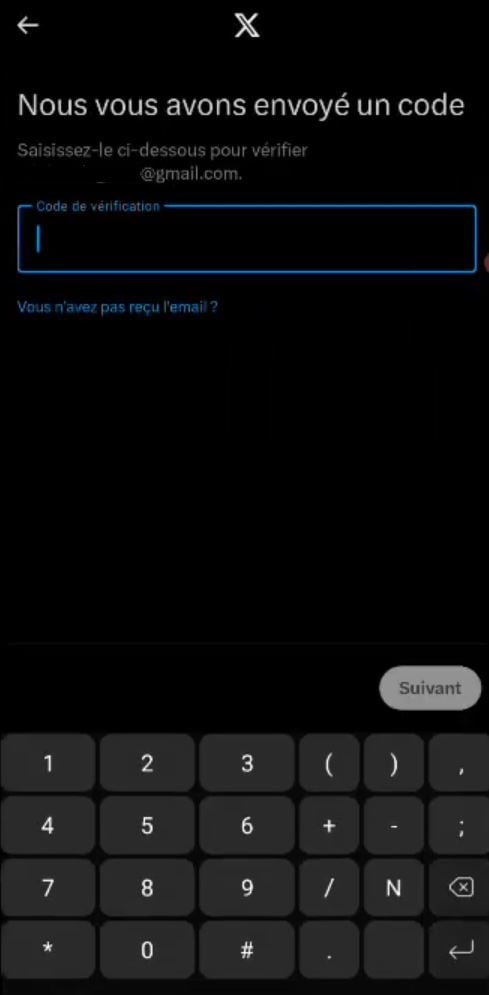 Introduce el código de verificación de 6 dígitos que has recibido por correo electrónico o SMS para validar tu cuenta X.