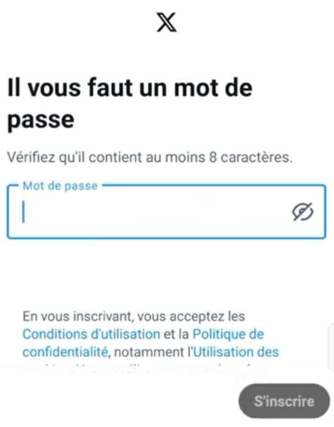 Para proteger el acceso a tu cuenta de X, debes establecer una contraseña única.