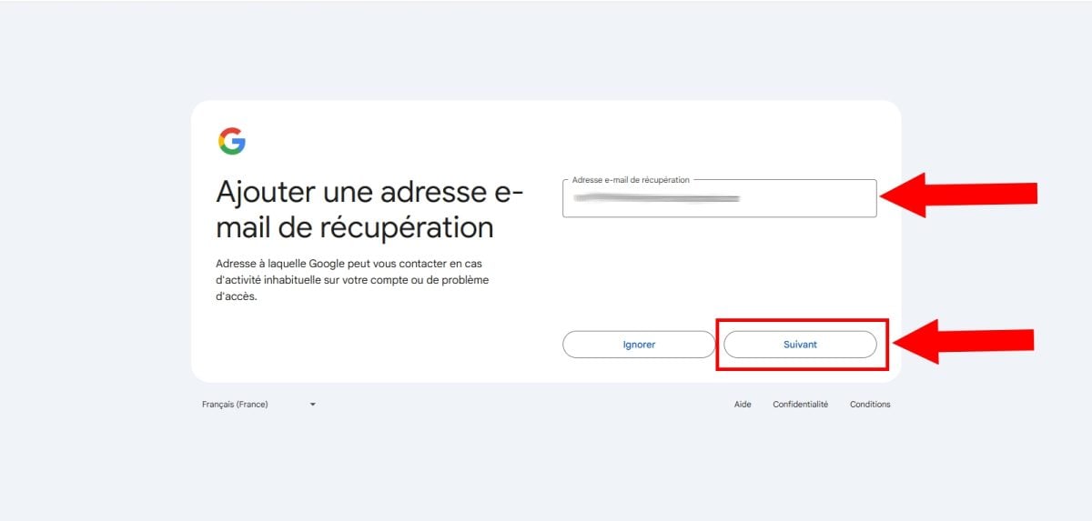 Aggiungere un indirizzo e-mail di recupero.