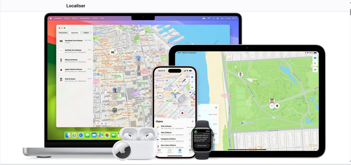 Bild zur Veranschaulichung der Möglichkeiten der App Find my von Apple