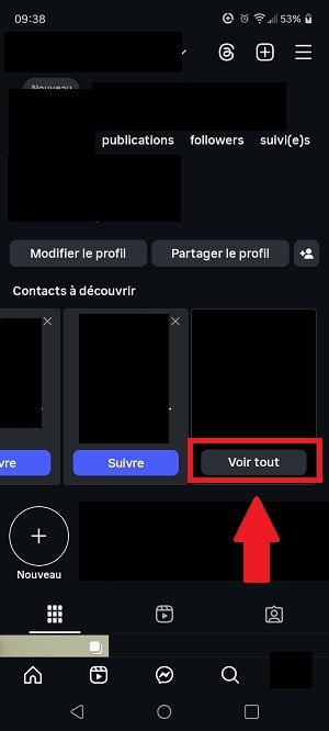 インスタグラムに追加するすべての連絡先を表示するオプション