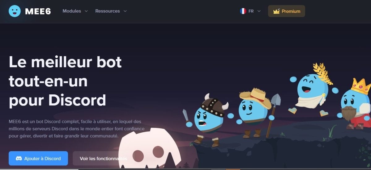 Screenshot de l'interface principale de MEE6