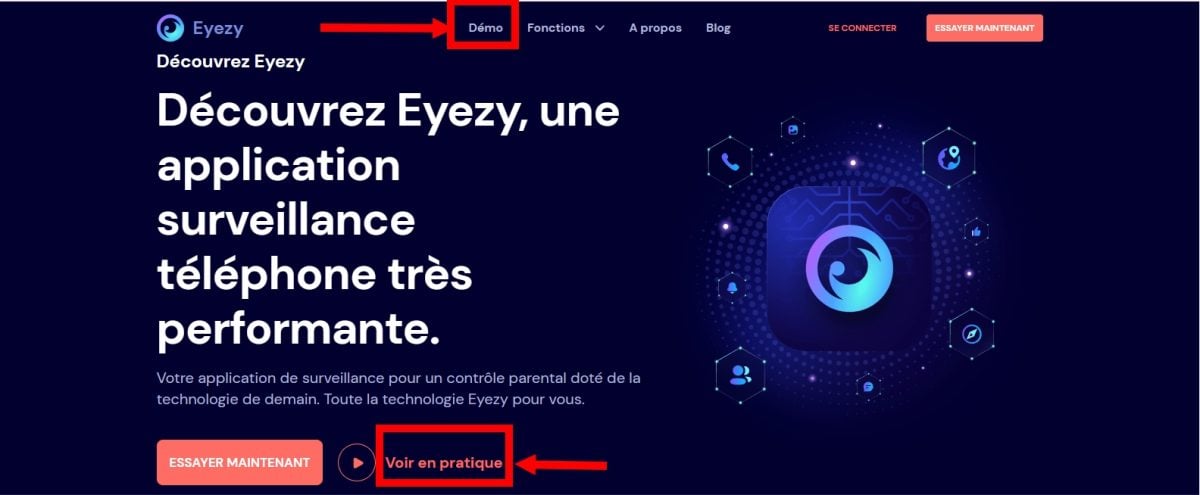 Screenshot taken from the EyeZy website