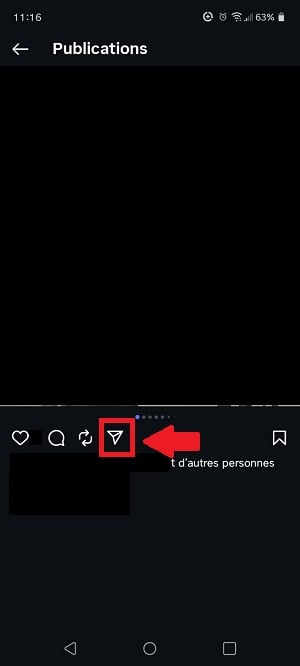 Knap til deling af indhold på Instagram