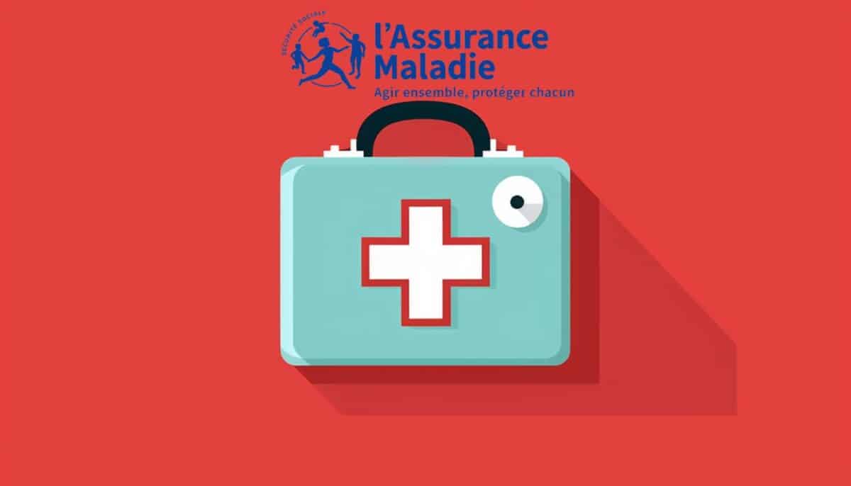 Logotipo del fondo de seguro de salud + maletín