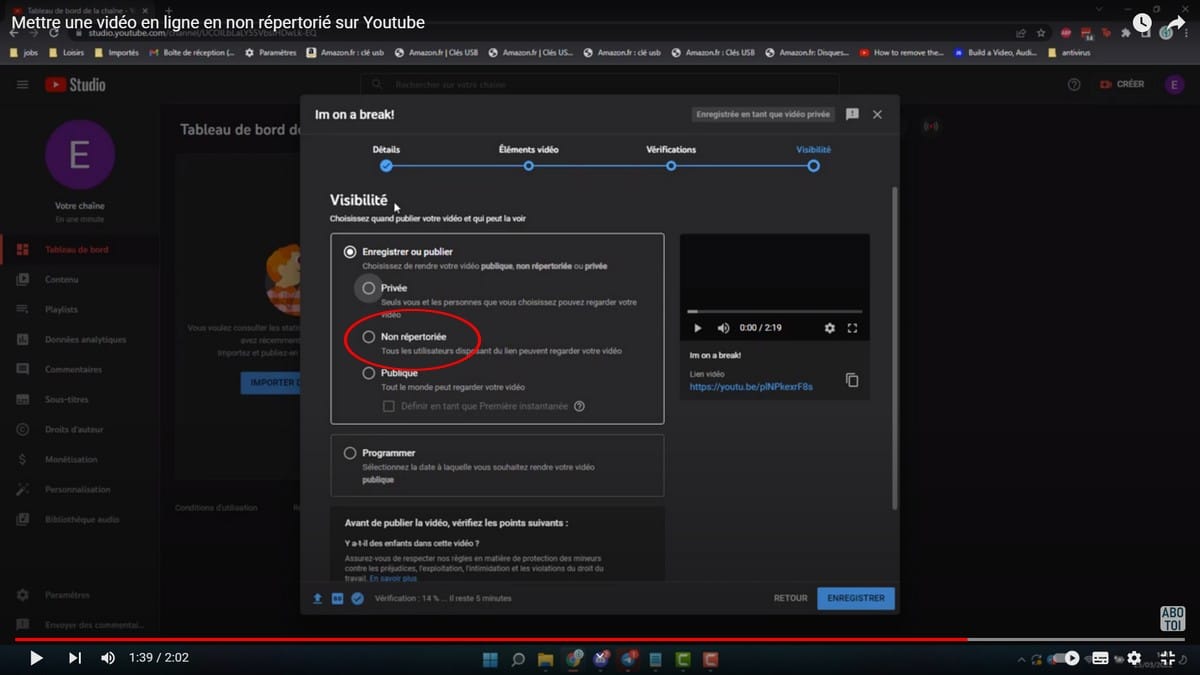 Comment mettre une vidéo en non répertoriée sur YouTube ? 👇Alucare