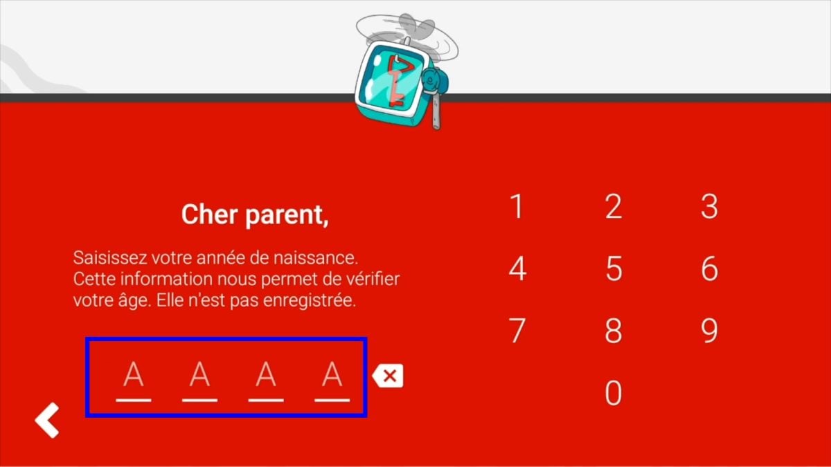 在 YouTube 儿童网站上插入父母的出生日期