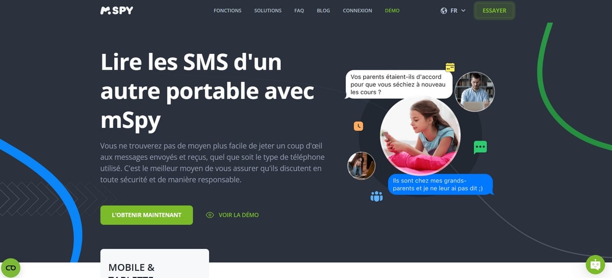 mSpy and one of its features for reading SMS messages from another cell phone