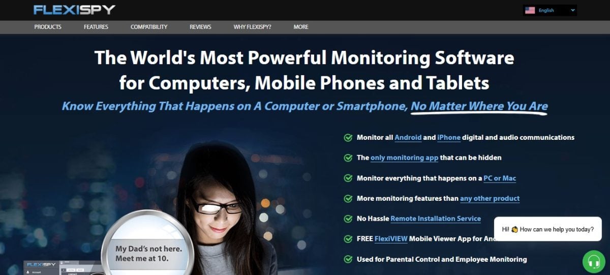 Interface principal do FlexiSpy