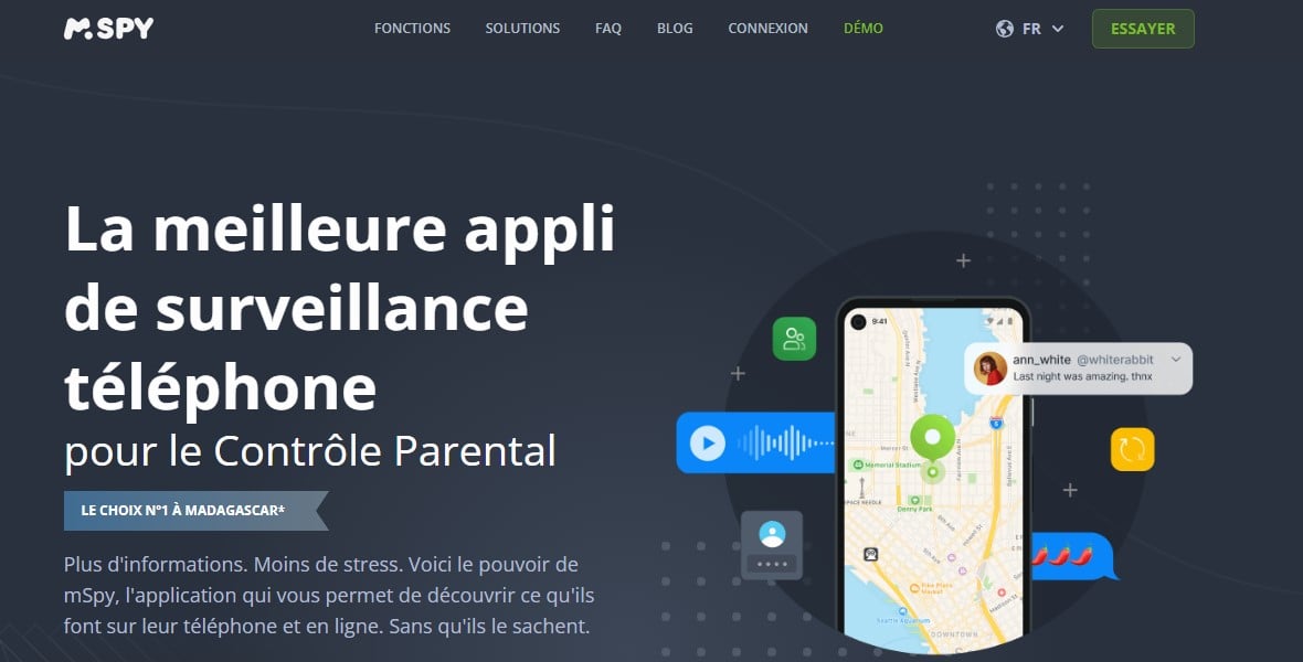 Interface principal do Mspy