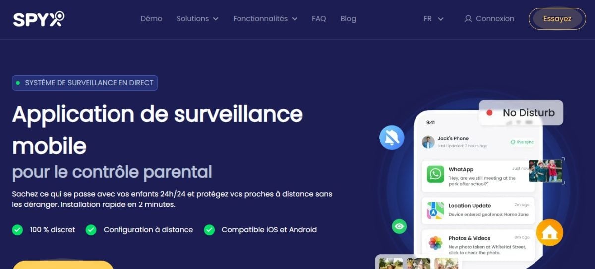 Interface principal do Spyx