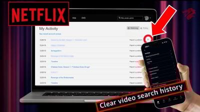 Image illustrant la recherche et la suppression des historiques sur Netflix - sur PC ou sur mobile.