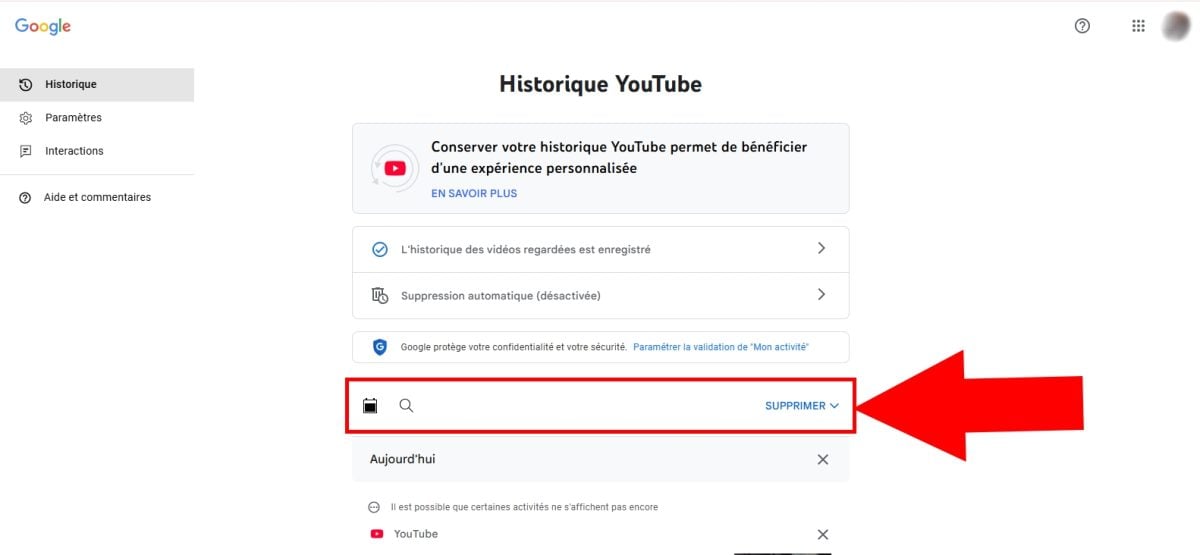 Eliminar el historial de búsqueda de YouTube