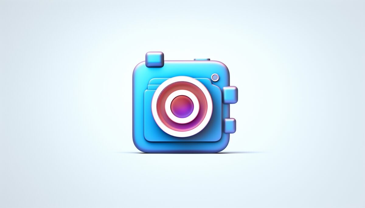 Ilustrasi kamera yang menunjukkan logo Instagram
