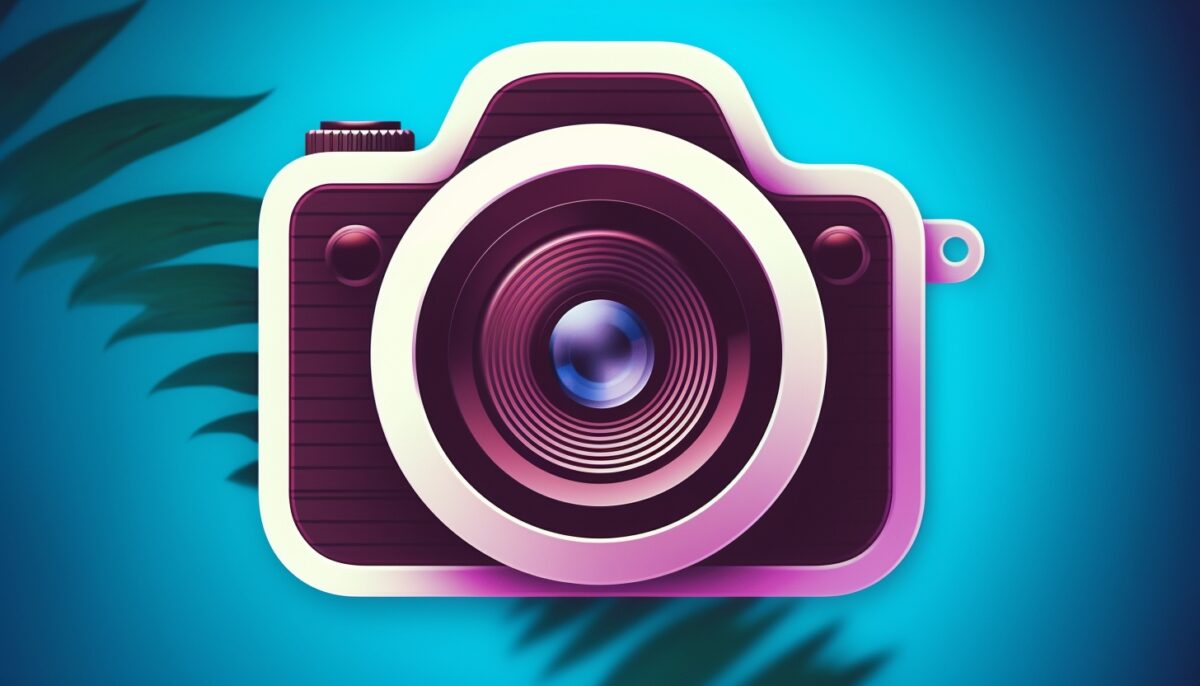 Ilustração da imagem de uma câmera representando o logotipo do Instagram