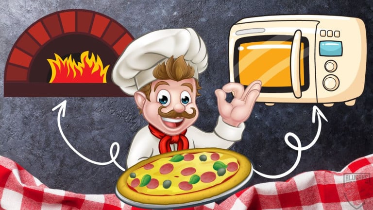 Illustration for our article "How to bake a frozen pizza".