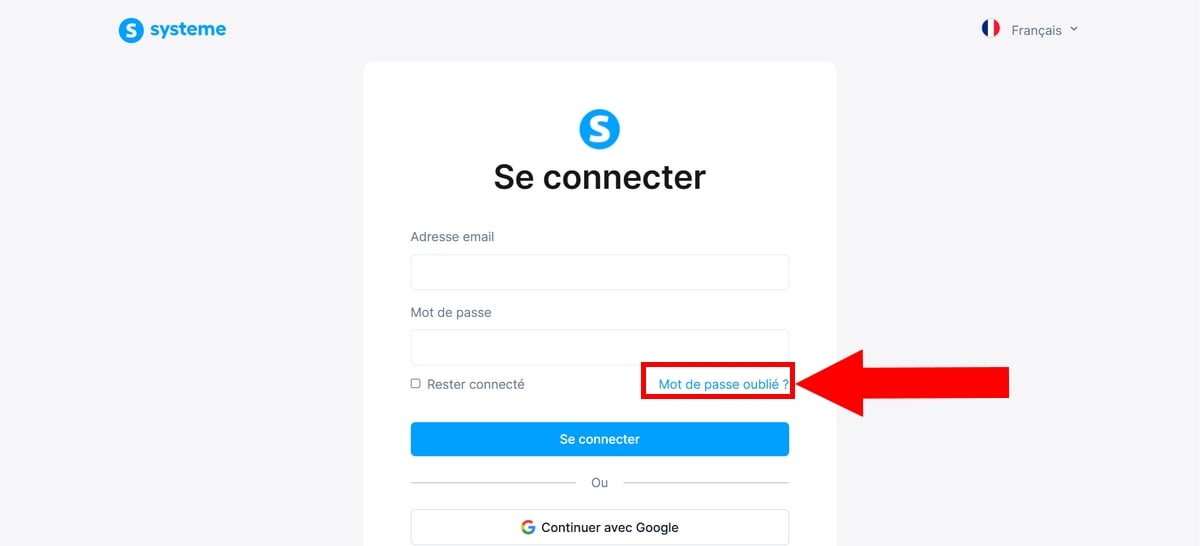 Clique em Esqueci-me da palavra-passe na página de início de sessão do sistema