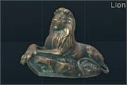 Bronze lion figure (Bronze-Löwen-Figur)