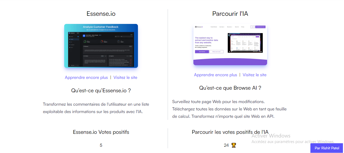 Comparison between Browse and Essense.io