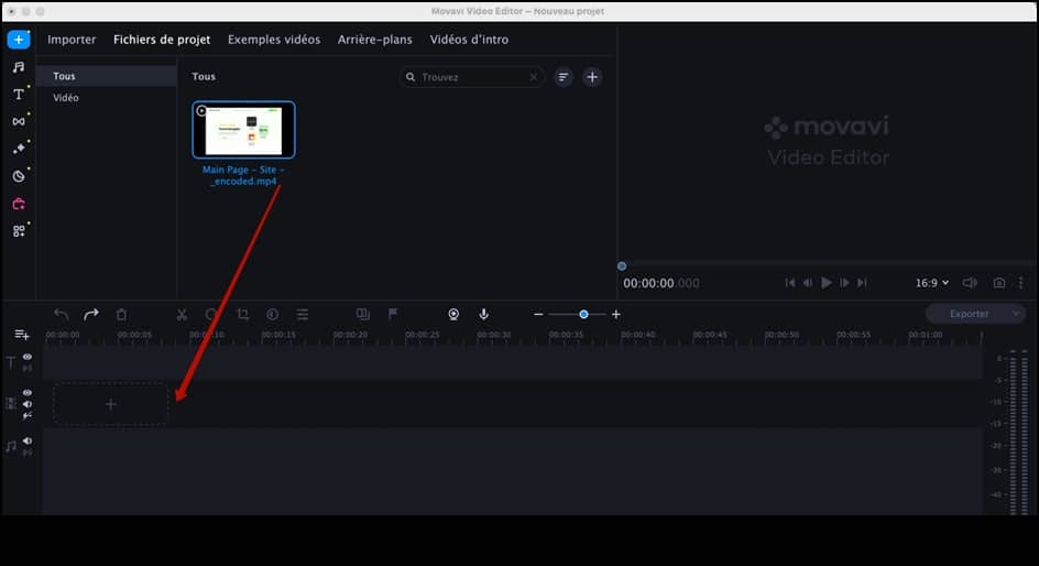 Schermo tramite Movavi Video Editor 