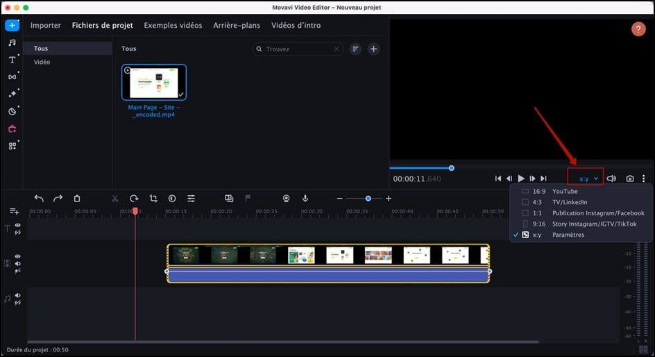 Skærm via Movavi Video Editor 