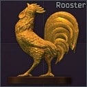 Patung ayam jantan emas