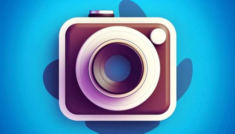 Imagen ilustrativa de la cámara con el logotipo de Instagram
