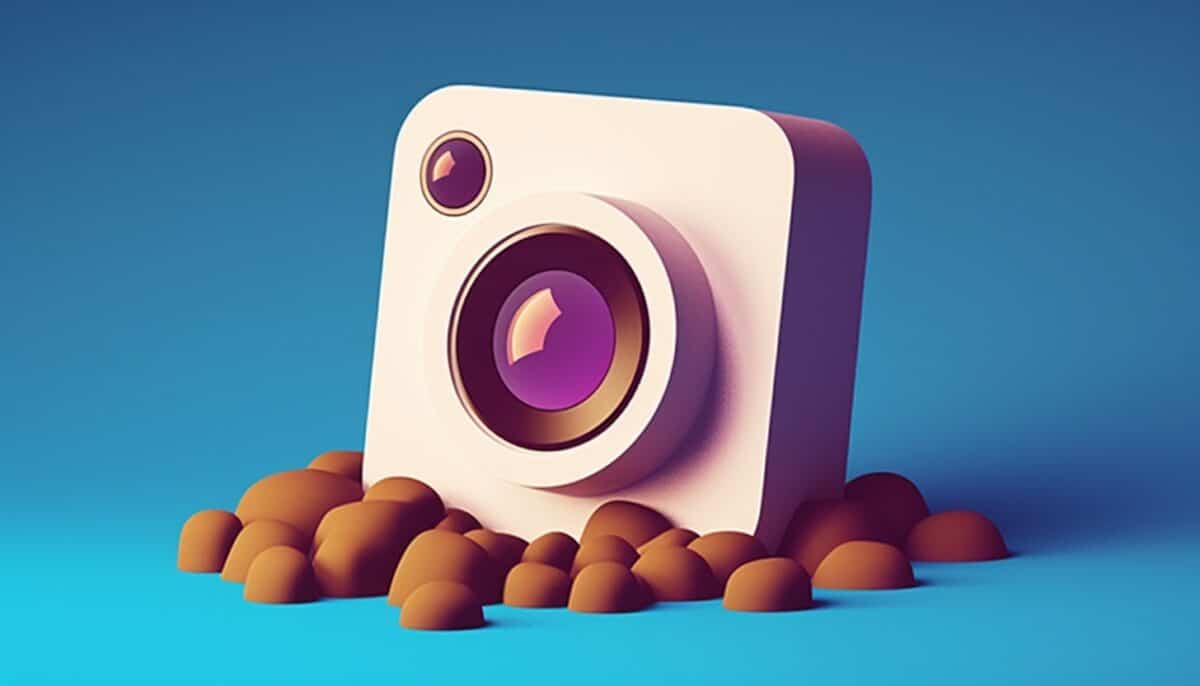 Illustration en image d'un appareil photo représentant le logo Instagram