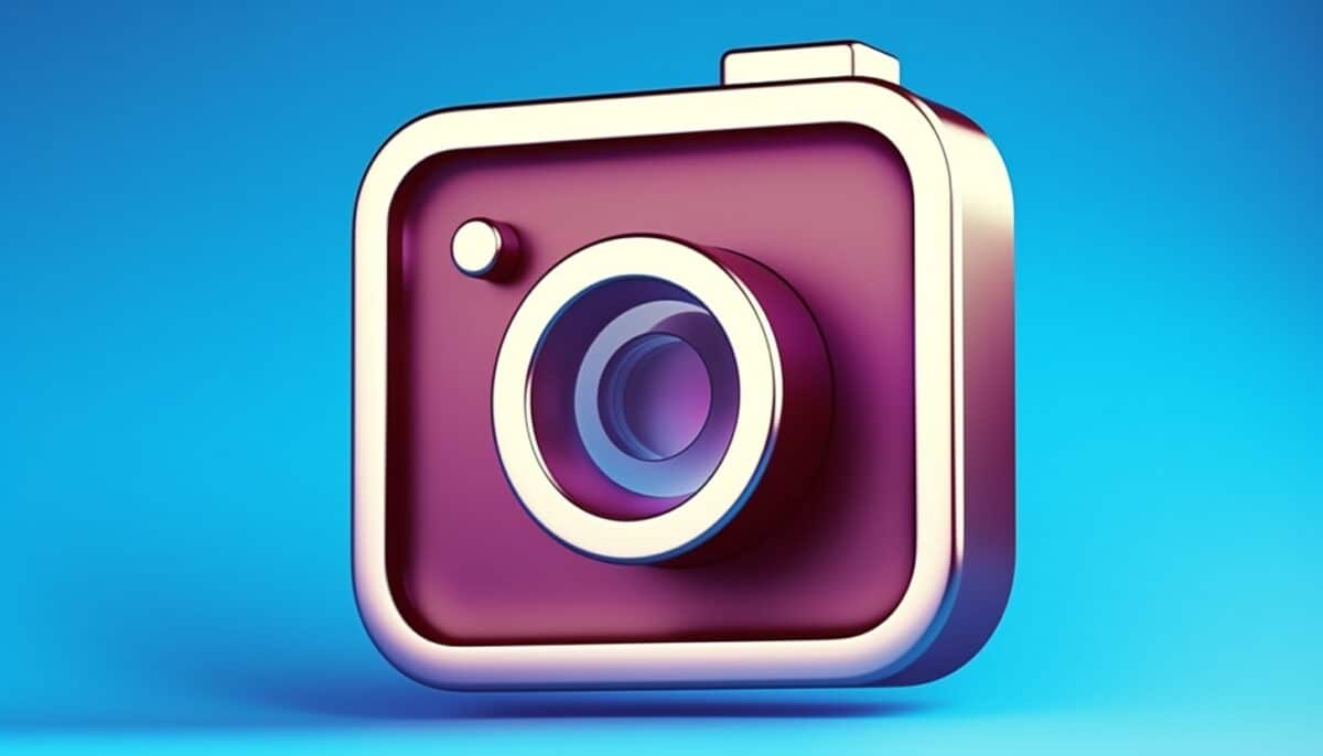 Illustration af et kamera, der viser Instagram-logoet