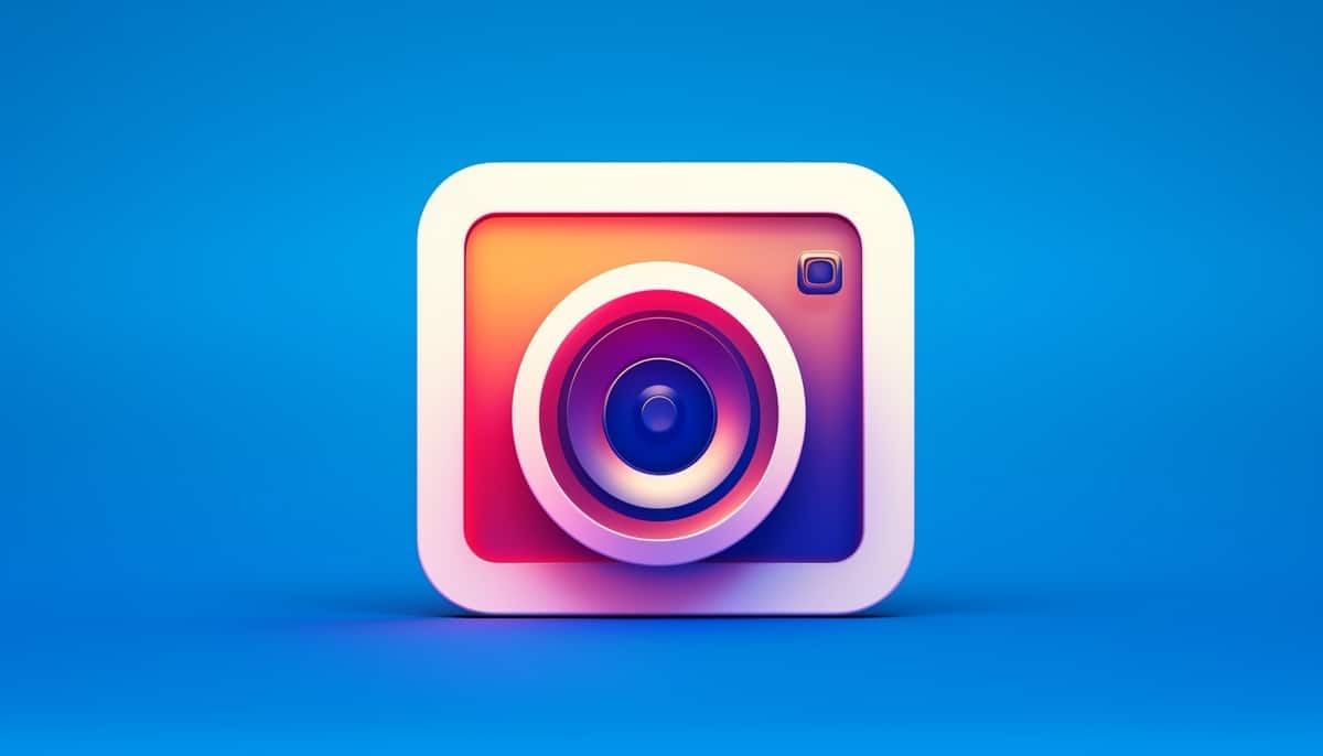 Illustrazione dell'immagine della fotocamera con logo Instagram