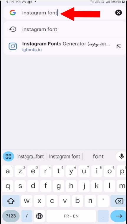 Cari Font Instagram di Google. 