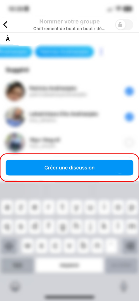 Illustration en image d'une capture d'écran sur Instagram pour montrer étape par étape comment créer un groupe Instagram 