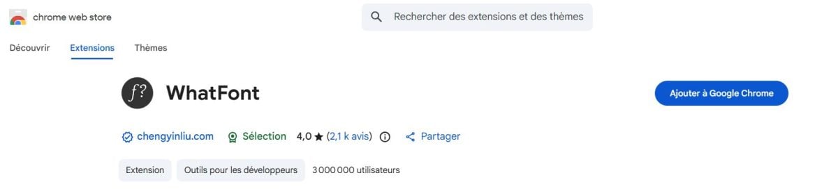 Добавить WhatFont в расширения Chrome.